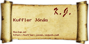 Kuffler Jónás névjegykártya